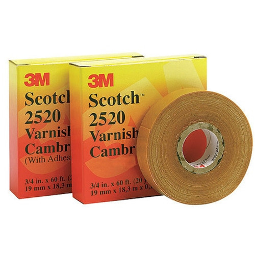 3M 2520-3/4X36YD VARNISHD CAMBRIC TAPE 8 MIL 3/4 X108 FT.