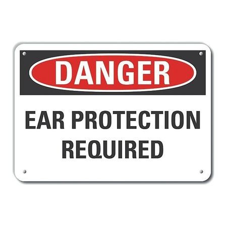 LYLE LCU4-0467-NA_10X7 ALUM DANGER EAR PROTECTION 10 X7 