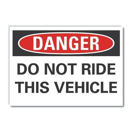 LYLE LCU4-0469-ND_14X10 DECAL DANGER DO NOT RIDE VEHICLE 14 X10 