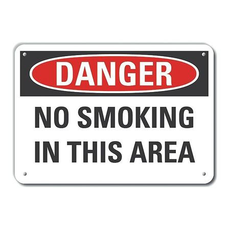 LYLE LCU4-0465-NA_14X10 ALUM DANGER NO SMOKING AREA 14 X10 