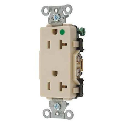 HUBBELL 2182IV RECEPTACLE IVORY 20A DECORATOR OUTLET