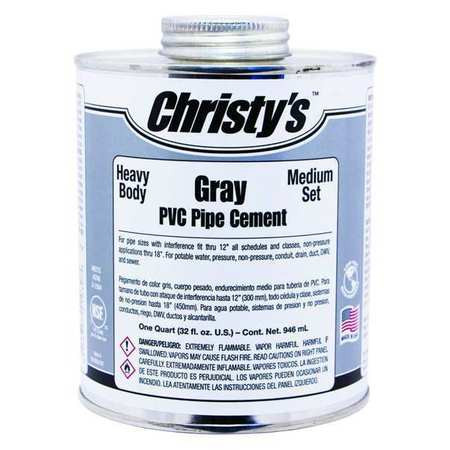 CHRISTY'S RH-BGLV-QT-12 PIPE CEMENT GRAY 32 OZ.