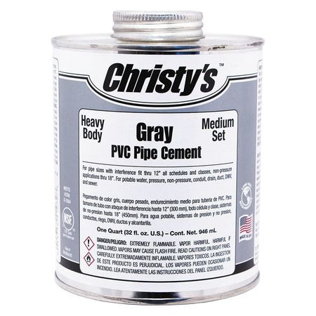 CHRISTY'S RH-BGLV-HP-24 PIPE CEMENT GRAY 8 OZ.