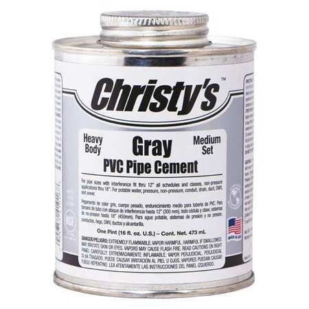 CHRISTY'S RH-BGLV-PT-12 PIPE CEMENT GRAY 16 OZ.