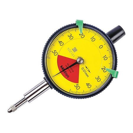 MITUTOYO 2972TB DIAL INDICATOR 0 TO 0.1MM RANGE YELLOW