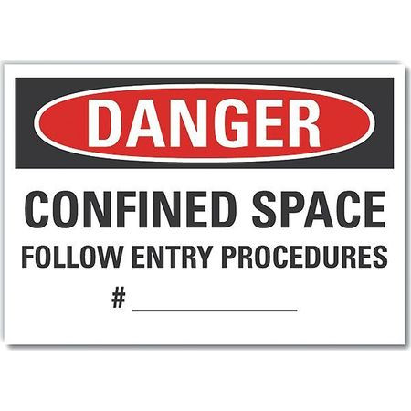 LYLE LCU4-0646-RD_14X10 CONFINED SPACE DANGER RFLCT LBL,10X14IN