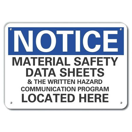 LYLE LCU5-0296-RA_10X7 RFLCT MSDS INFO NOTICE SIGN,7X10IN,ALUM