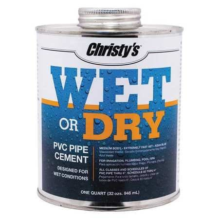 CHRISTY'S RH-WET-QT-12 PIPE CEMENT AQUA BLUE 32 OZ.