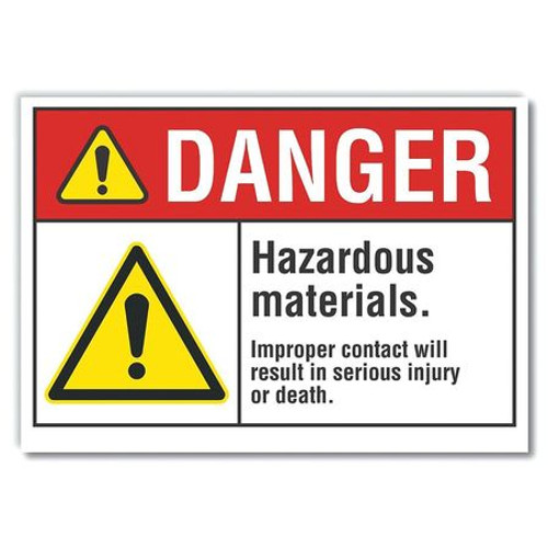 LYLE LCU4-0063-RD_7X5 DANGER SIGN 7 W X 5 H 0.001 THICK