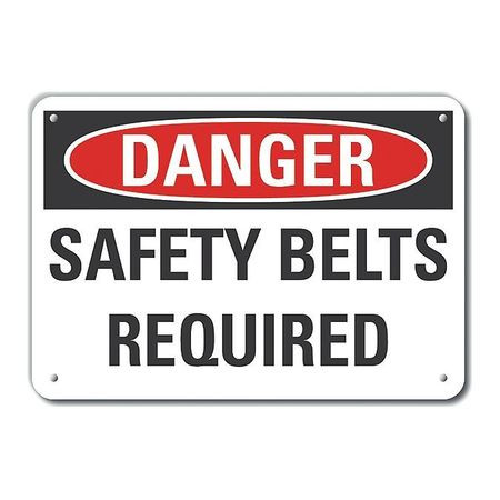 LYLE LCU4-0451-NP_10X7 DECAL PLASTIC DANGER SAFETY BELTS 10X7 
