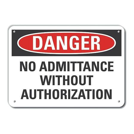 LYLE LCU4-0545-NA_10X7 ALUM DANGER NO ADMITTANCE 10 X7 