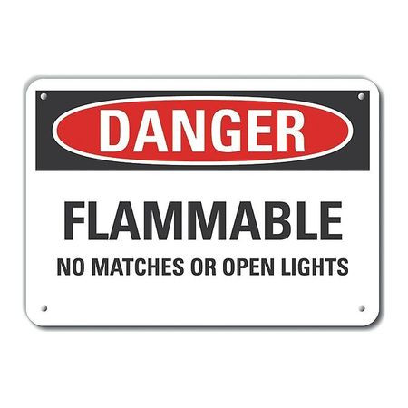 LYLE LCU4-0544-NA_14X10 ALUM DANGER FLAMMABLE NO 14 X10 