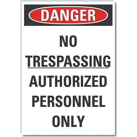 LYLE LCU4-0588-RD_5X3.5 NO TRESPASSING DANGER RFLCT LBL,3.5X5IN