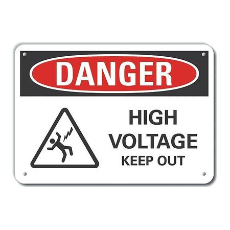 LYLE LCU4-0234-NP_14X10 HIGH VOLTAGE DANGER SIGN,10X14IN,PLASTIC