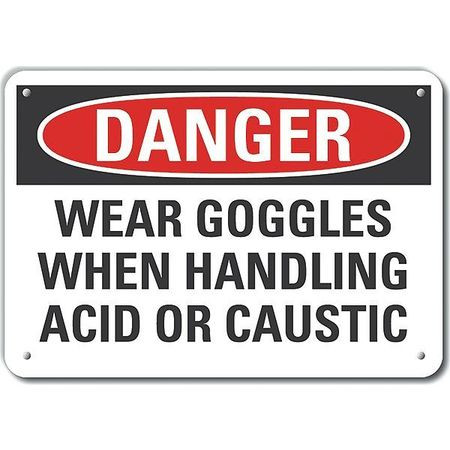LYLE LCU4-0601-NP_10X7 DECAL DANGER WEAR GOGGLES WHEN 10X7 