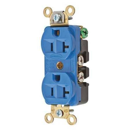 HUBBELL HBL5352BL RECEPTACLE BLUE 1.0 HP 3 WIRES NYLON