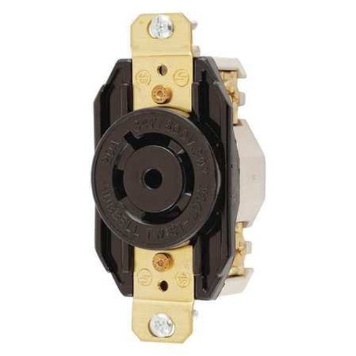 HUBBELL HBL2530 LOCKING RECEPTACLE BLACK 347/600VAC 20A