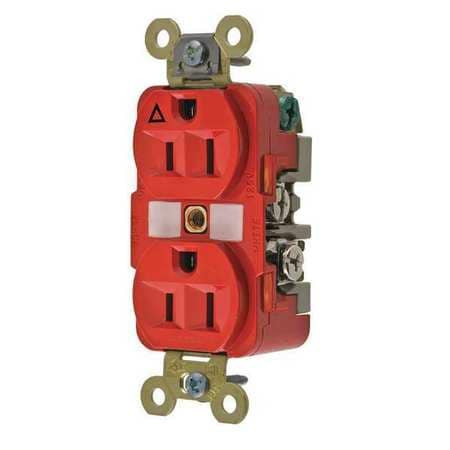 HUBBELL IG5262R RECEPTACLE RED 0.5 HP FLUSH MOUNTING