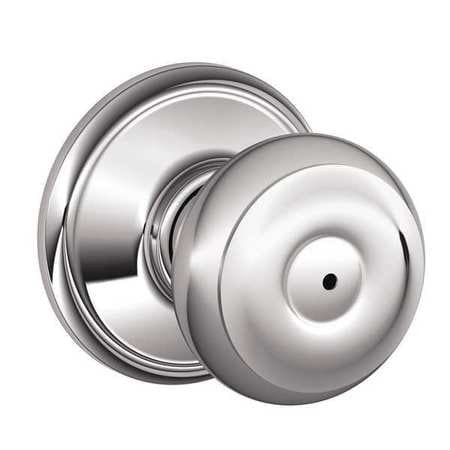 SCHLAGE F40 GEO 625 PRIVACY LOCK, GEORGIAN KNOB, BRIGHT CHRO