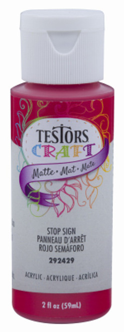 TESTOR CORPORATION 292429A ACRYLIC CRAFT PAINT, MATTE STOP SIGN, 2-