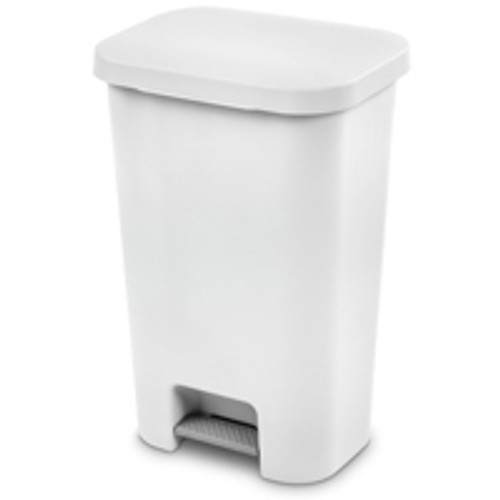 STERILITE CORP 10698004 WASTEBASKET STEPON WHT 11.9GAL