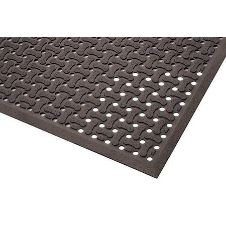 NOTRAX T18S0046BL REVERSIBL DRAINAGE MAT,BLACK,4 FT.X6 FT.