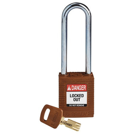 BRADY SPC ABSORBENTS NYL-BRN-76ST-KD NYLON PADLOCK BRN 76MM STEEL SHKL KD