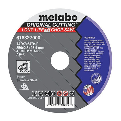 METABO US616327000 CUTOFF WHEEL T1 A30R 14 X7/64 X1 