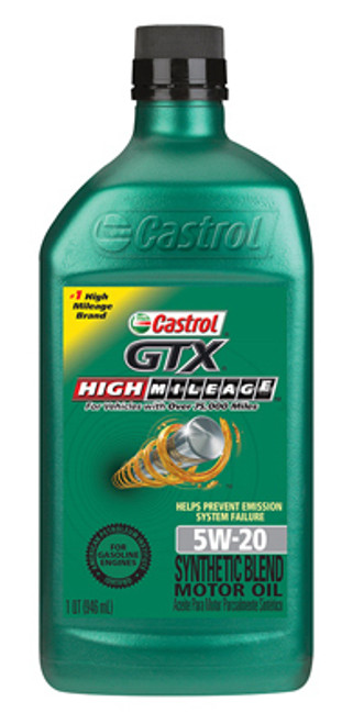 BP LUBRICANTS USA INC 15B6E6 GTX HIGH-MILEAGE MOTOR OIL, 5W-20, 1-QT.