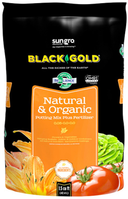 SUNGRO HORTICULTURE 1402040.CFL001.5P NATURAL & ORGANIC POTTING MIX, 1.5-CU. F