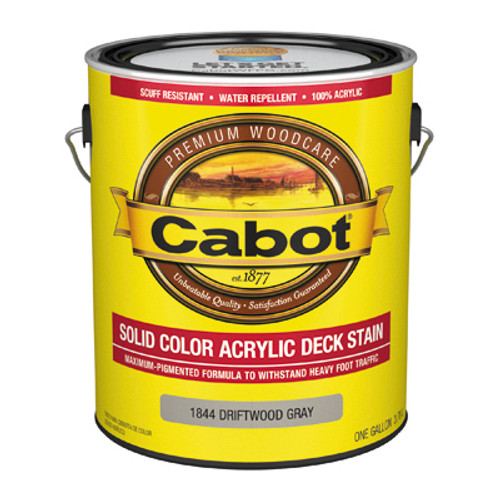 CABOT 1844-07 DECKING STAIN, SOLID, DRIFTWOOD GRAY, EX