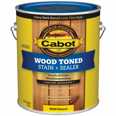 CABOT 19200-07 WOOD TONED DECK & SIDING STAIN, NATURAL,