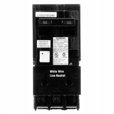 SIEMENS QF250A 2P 50A GF CIRC BREAKER