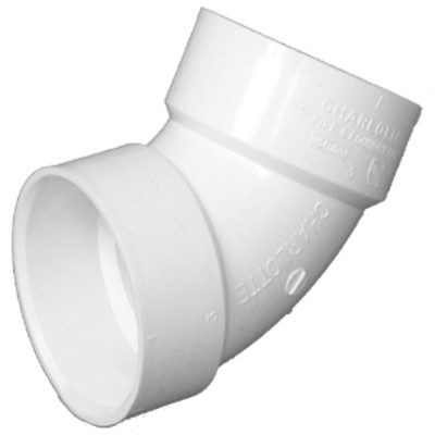 CHARLOTTE PIPE & FOUNDR PVC 00319  0800HA SCHEDULE 40 DWV PVC PIPE ELBOW, 60 DEGRE