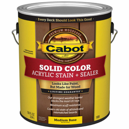 CABOT 1808-07 MEDIUM BASE EXTERIOR DECKING STAIN, 1-GA CABOT 1808-07 MEDIUM BASE EXTERIOR DECKING STAIN, 1-GA