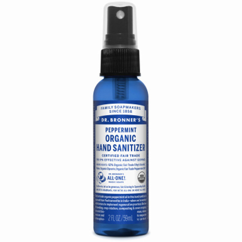 DR. BRONNER'S SD1002 ORGANIC HAND SANITIZER, PEPPERMINT, 2-OZ