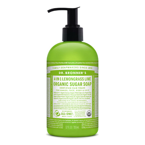 DR. BRONNER'S SD0505 ORGANIC SUGAR SOAP, 4-IN-1, LEMON GRASS  DR. BRONNER'S SD0505 ORGANIC SUGAR SOAP, 4-IN-1, LEMON GRASS