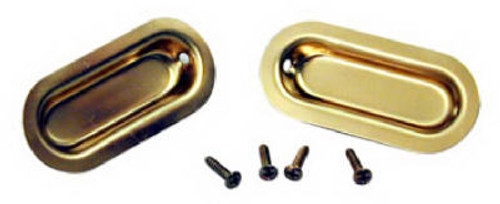 L E JOHNSON 35-3PPK2 SLIDING DOOR PULL, BRIGHT BRASS OVAL, 1-