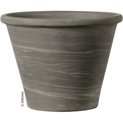 DEROMA 5021JP98Z DUO PLANTER, ROUND, GRAFITE CLAY, 8-IN.