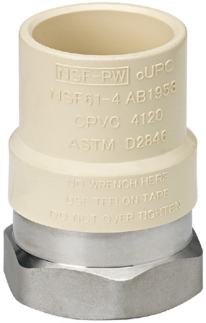 HOMEWERKS WORLDWIDE LLC 541-34-34-B PIPE FITTINGS, CPVC TRANSITION ADAPTER, 