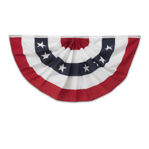 ANNIN FLAGMAKERS 483200R U.S. FAN FLAG BUNTING, PLEATED POLYCOTTO