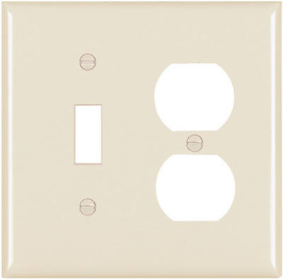 PASS & SEYMOUR TP18LACC12 ALMOND 1-TOGGLE OPENING & 1-DUPLEX NYLON