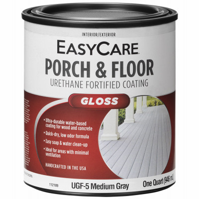 TRUE VALUE MFG COMPANY UGF5-QT PORCH & FLOOR COATING, MEDIUM GRAY, INTE