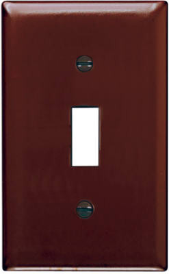 PASS & SEYMOUR TP1CC15 WALL PLATE,1 TOGGLE, NYLON, BROWN