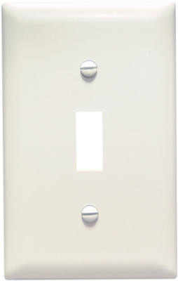 PASS & SEYMOUR TP1LACC100 WALL PLATE, SINGLE TOGGLE, IVORY NYLON