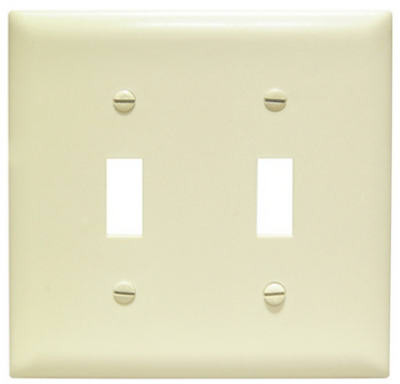 PASS & SEYMOUR TP2ICC30 IVORY 2-TOGGLE NYLON WALL PLATE