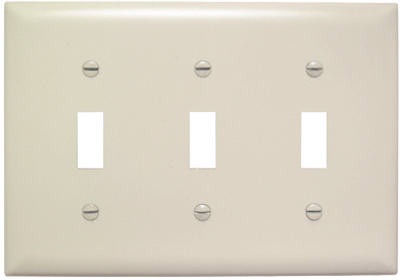 PASS & SEYMOUR TP3LACC12 ALMOND 3-TOGGLE OPENING NYLON WALL PLATE