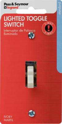 PASS & SEYMOUR 660ISLGCCC5 15A IVORY SINGLE-POLE LIGHTED TOGGLE QUI