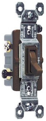 PASS & SEYMOUR 663GTU 15A BROWN 3-WAY TOGGLE SWITCH