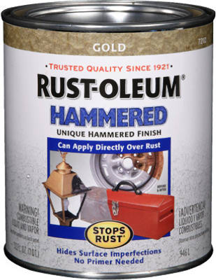RUST-OLEUM 7210-502 QT. GOLD HAMMERED RUST PREVENTATIVE BRUS